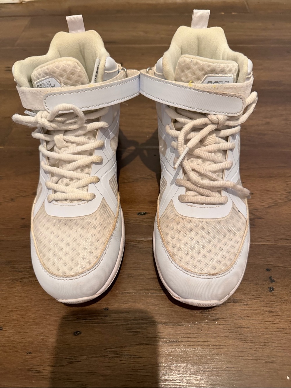 High-Top Athletic Sneakers in Cream and White